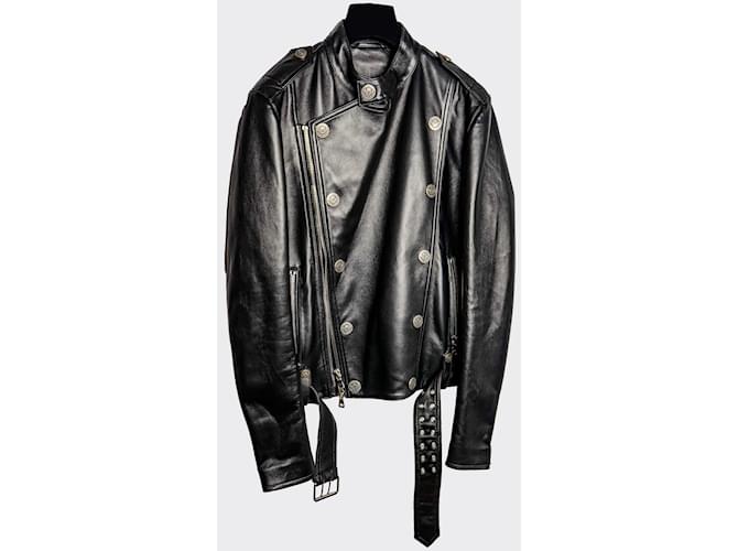 BALMAIN Jackets Black Leather  ref.1226876