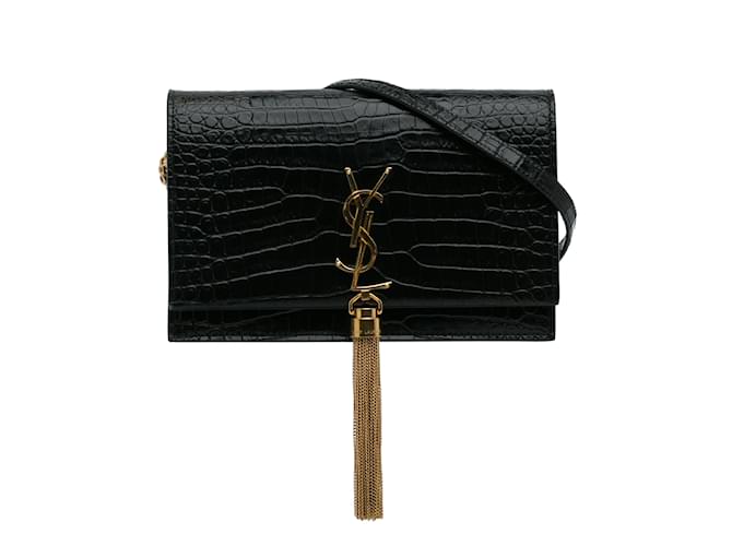 SAINT LAURENT Handbags Kate monogramme Black Leather  ref.1226885