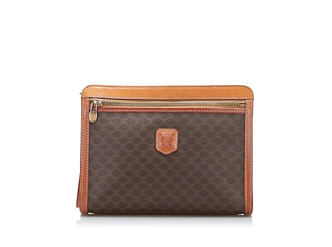 Céline CELINE Clutch bags Other Brown Linen  ref.1226887