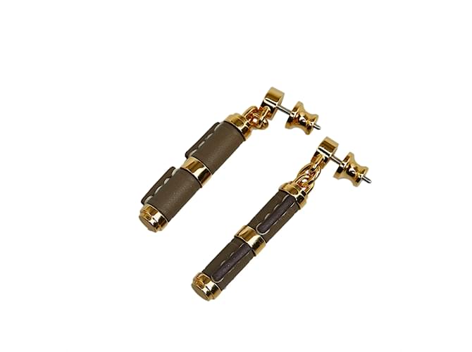 Hermès earrings Brown Metal  ref.1226923