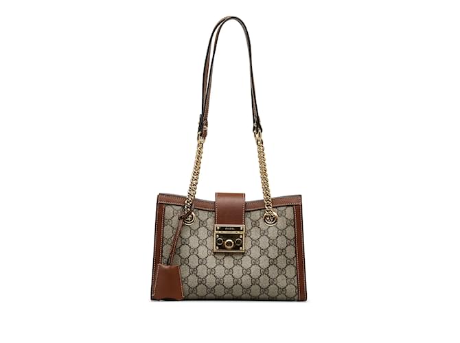 GUCCI Handbags Padlock Brown Linen  ref.1226950