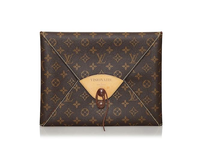 LOUIS VUITTON Clutch bags Pochette Accessoire Brown Cloth  ref.1226955
