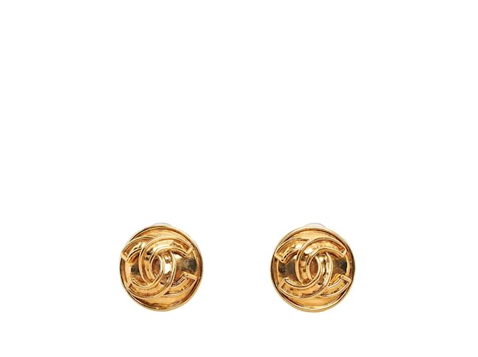 Chanel earrings Golden Metal  ref.1226959