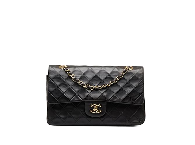 CHANEL Handbags Timeless/classique Black Linen  ref.1226975