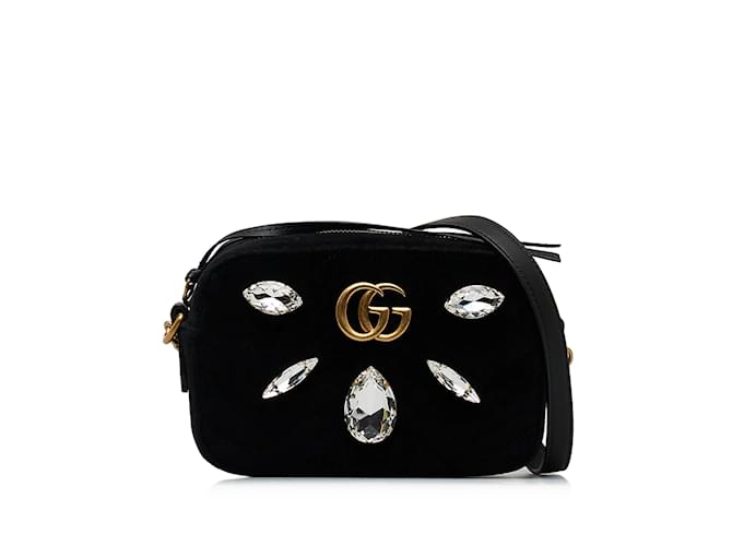 GUCCI Handbags GG Marmont Black Linen  ref.1226980