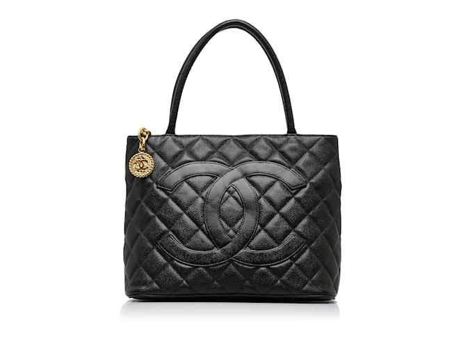 CHANEL Handbags Classic CC Shopping Black Linen  ref.1226992