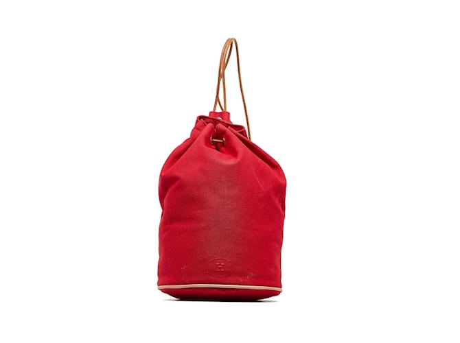 Hermès HERMES Backpacks Other Red Linen  ref.1227009
