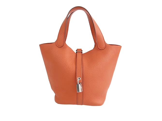 Hermès HERMES Handbags Picotin Orange Linen  ref.1227010