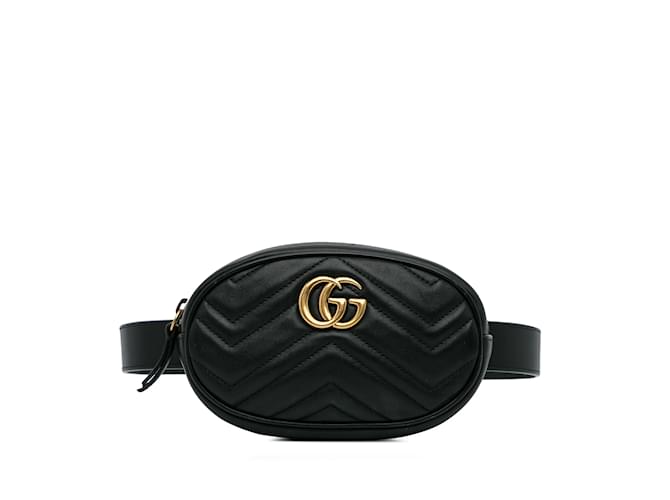 GUCCI Sacs à main GG Marmont Cuir Noir  ref.1227048