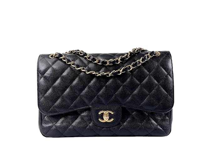 CHANEL Handbags Timeless/classique Black Leather  ref.1227056
