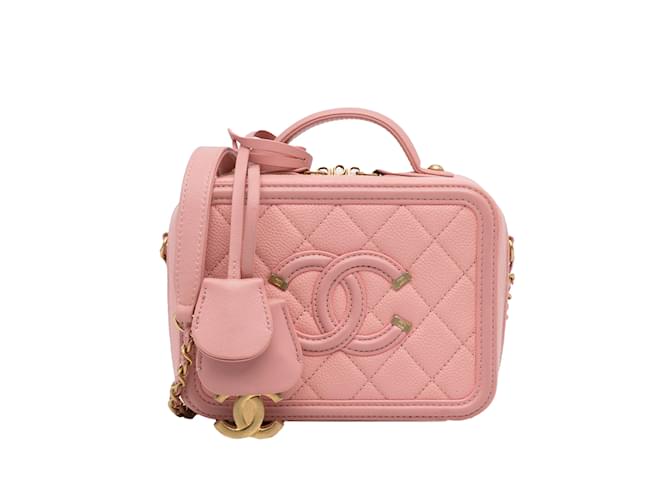 CHANEL Handbags CC Filigree Pink Leather  ref.1227069
