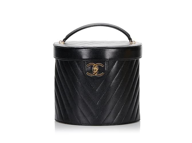 CHANEL Handbags Vanity Black Leather  ref.1227076