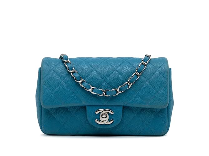 CHANEL Handbags Timeless/classique Blue Leather  ref.1227078