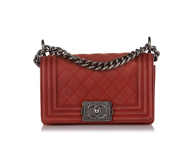 CHANEL Handbags Boy Red Cloth  ref.1227088