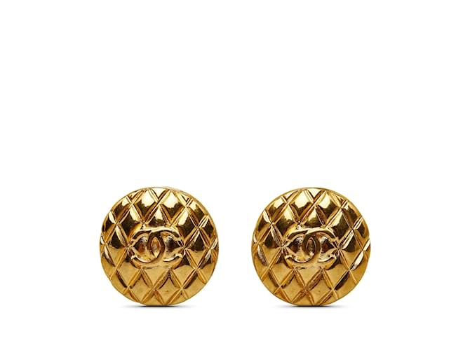 Chanel earrings Golden Metal  ref.1227100