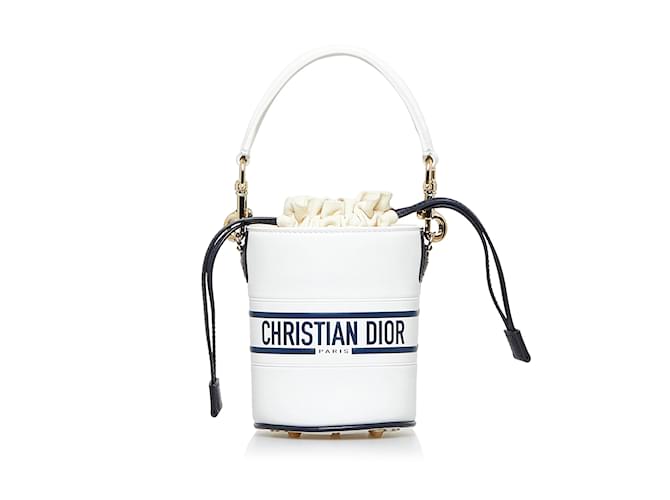 DIOR Handbags Drawstring White Leather  ref.1227129