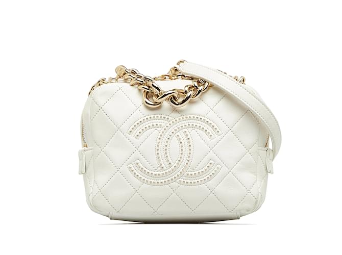Camera CHANEL Handbags Other White Leather  ref.1227211