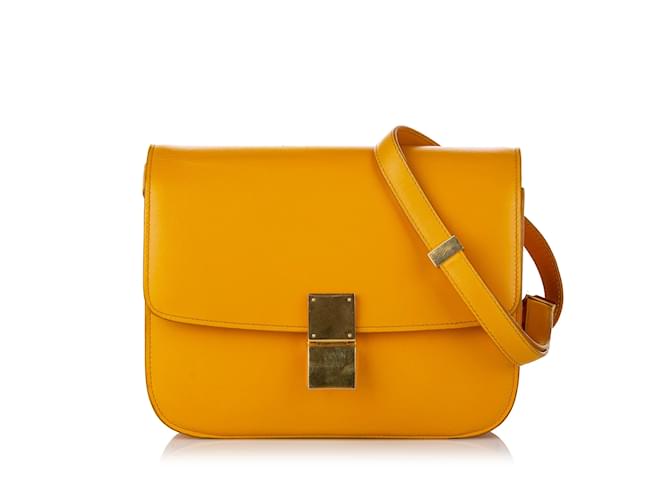 Classic Box Céline CELINE Handbags Other Yellow Linen  ref.1227234