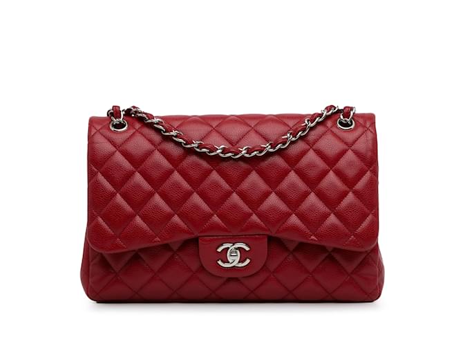 CHANEL Handbags Timeless/classique Red Leather  ref.1227264