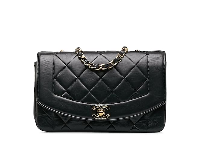 CHANEL Handbags Diana Black Leather  ref.1227278
