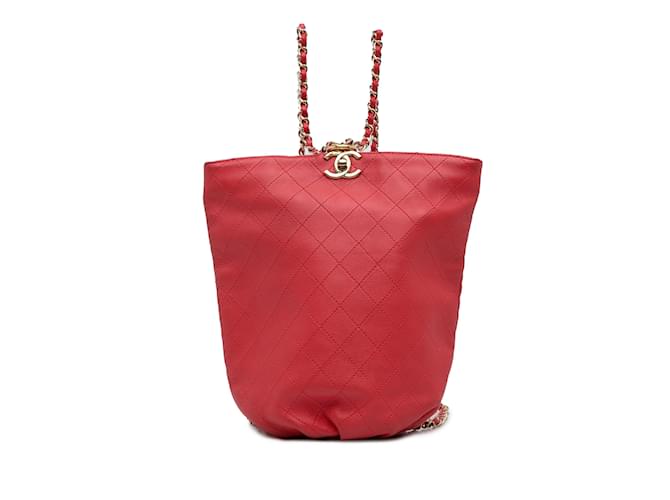 CHANEL Backpacks Other Red Leather  ref.1227289