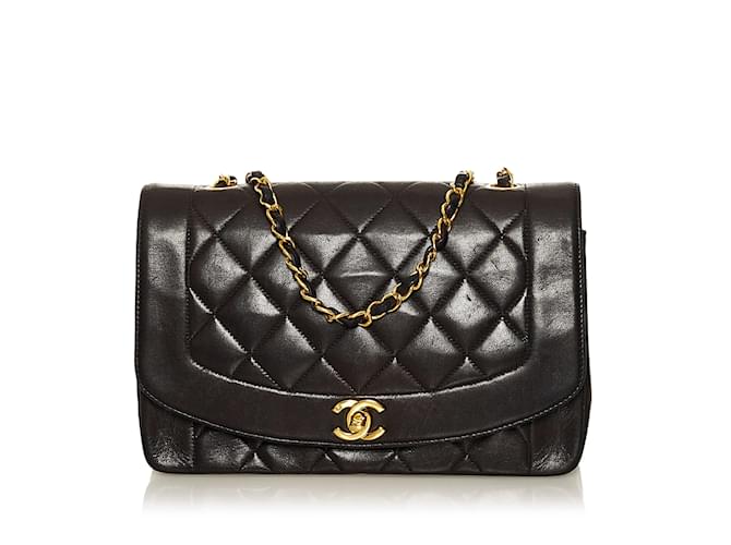 CHANEL Handbags Diana Black Leather  ref.1227300
