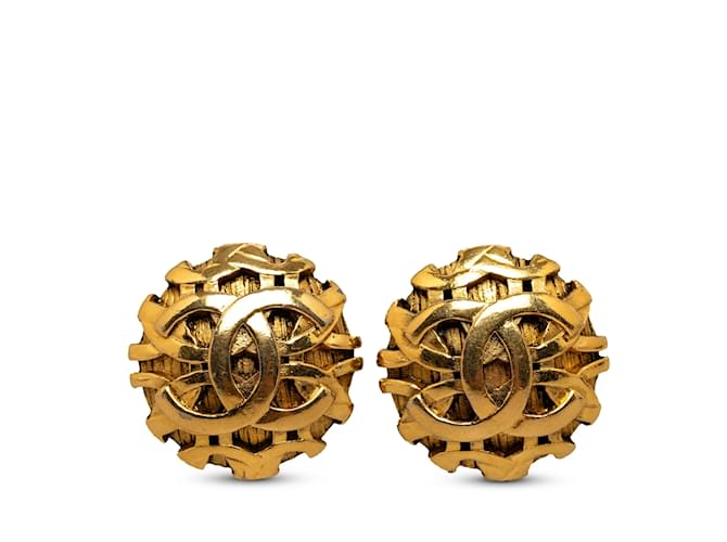 Chanel earrings Golden Metal  ref.1227338