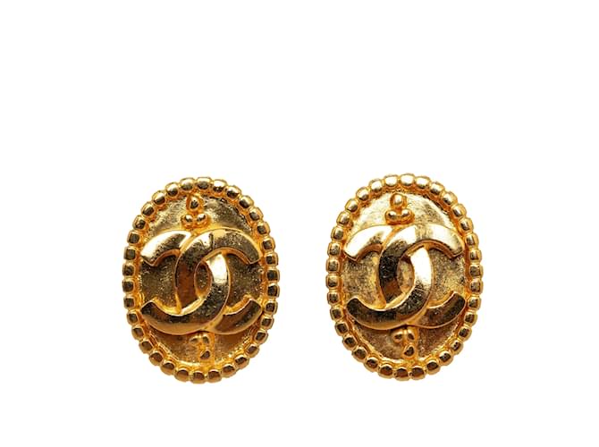 Chanel Ohrringe Golden Metall  ref.1227387