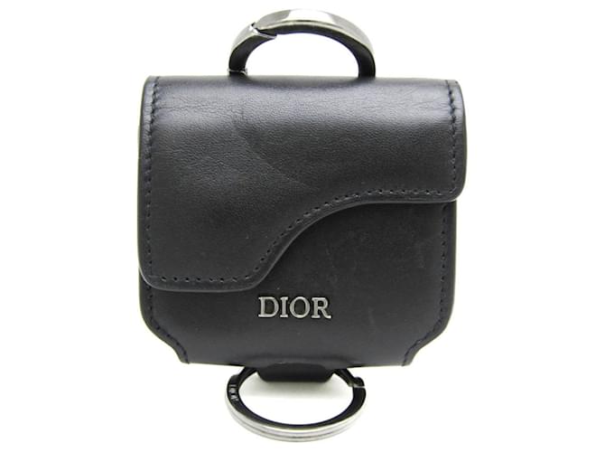 Dior Airpods Schwarz Leder  ref.1227440