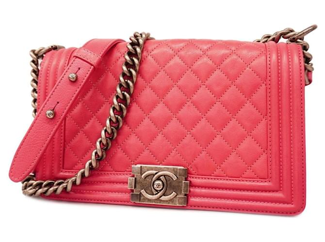 Chanel Boy Pink Leder  ref.1227445