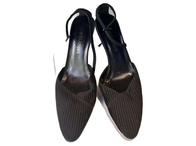 Giorgio Armani Chaussures à talons Toile Noir  ref.1227459