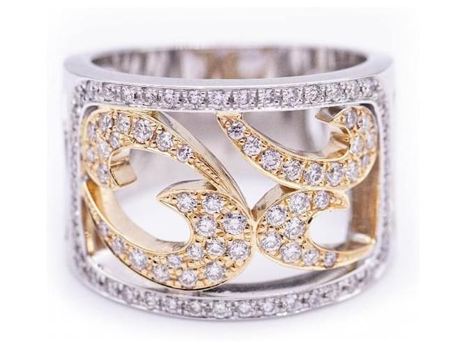 Autre Marque Ring aus Weiß- und Roségold mit Diamanten. Silber Golden Weißgold  ref.1227473