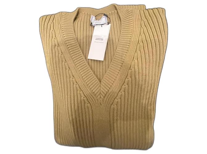 New beige AMI sweater Wool  ref.1227494