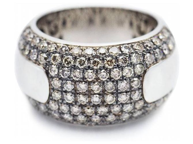 Autre Marque Anello in Oro Bianco e Rosa con Diamanti. Argento