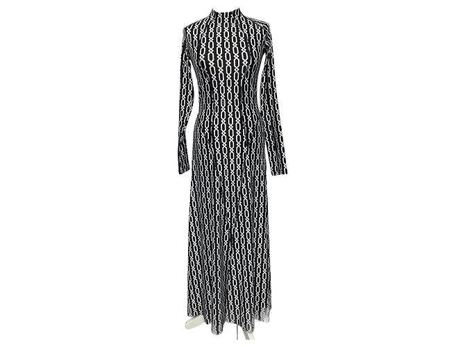 Autre Marque Gmbh Kleid Schwarz Weiß Polyester XS