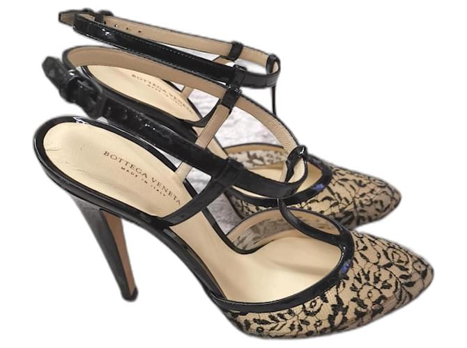 Bottega Veneta T-bar heels shoes EU38 Synthetic Patent leather  ref.1227524