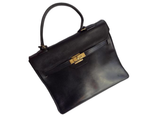Bolso Hermès Kelly Mónaco 29 de cuero negro