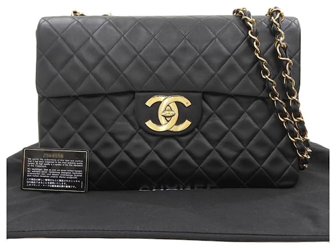 Timeless Chanel Jumbo Black Leather  ref.1227610