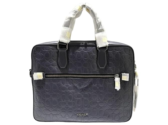 Coach Signature Navy blue Leather  ref.1227664