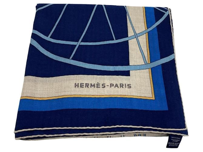 Hermès HERMES CARRE 140 Blu Cachemire  ref.1227673