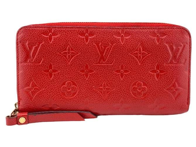 Louis Vuitton Zippy Rot Leder  ref.1227688