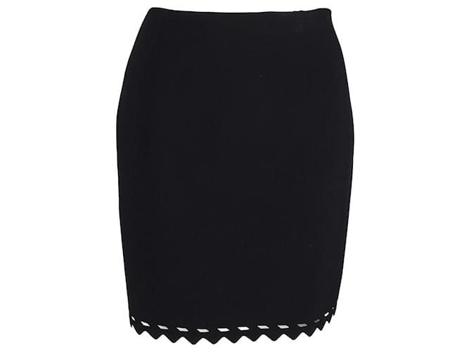 Alaïa Alaia Pencil Mini Skirt in Black Viscose Polyester  ref.1227731