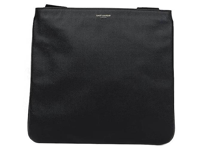 Yves Saint Laurent Leather Flat Messenger Bag 326858 Black  ref.1227742