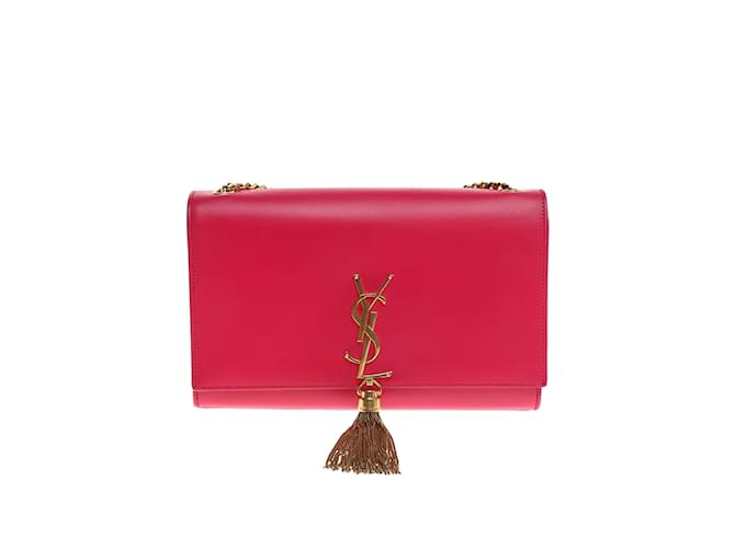 Yves Saint Laurent Medium Kate Leather Tassel Shoulder Bag 354119 Pink Pony-style calfskin  ref.1227745