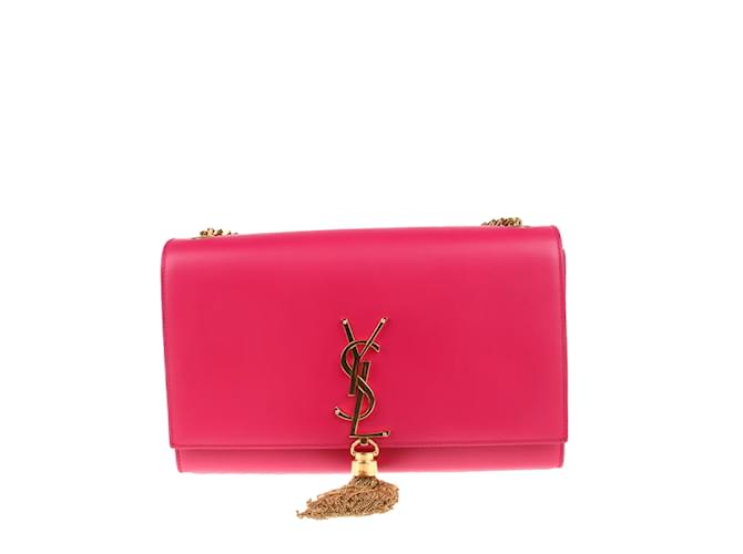Yves Saint Laurent Medium Kate Leather Tassel Shoulder Bag 354119 Pink Pony-style calfskin  ref.1227746