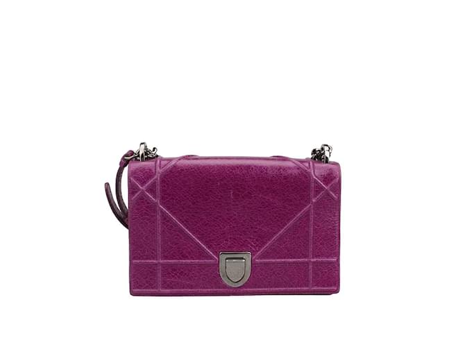 Diorama Leather Shoulder Bag Purple Pony-style calfskin  ref.1227767