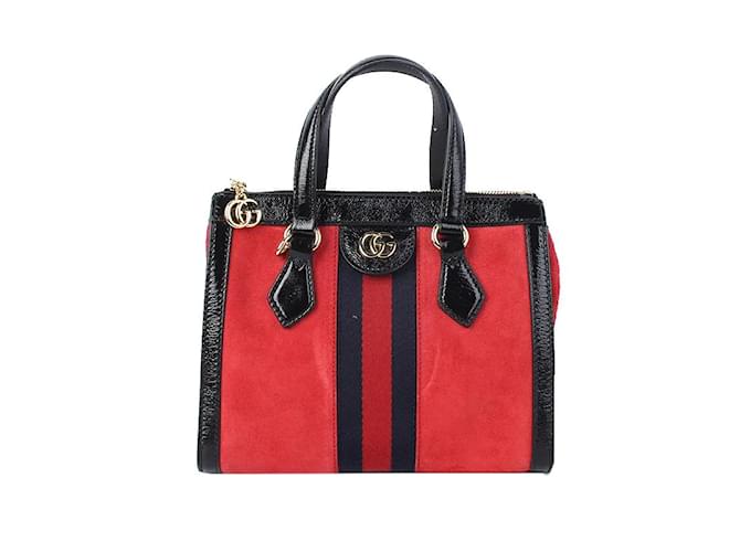 Gucci Small Ophidia  Suede Tote Bag 547551 Red  ref.1227785