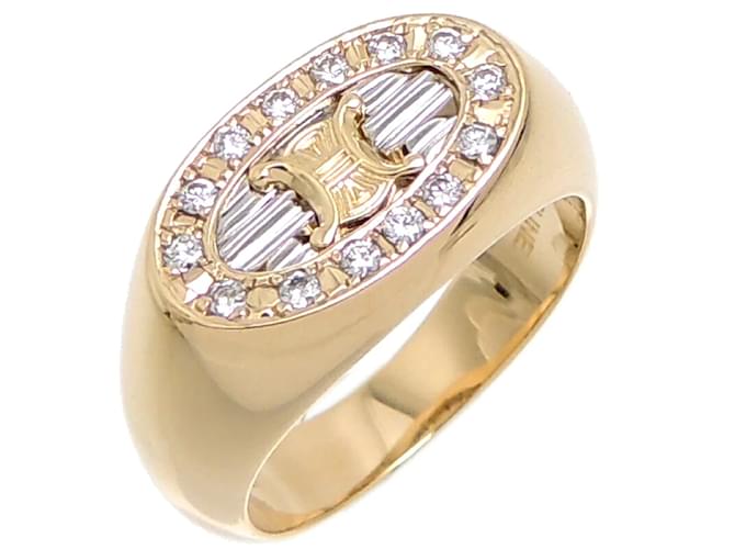 Diamond Céline 18Anel de diamante K Triomphe Dourado Metal Ouro  ref.1227791