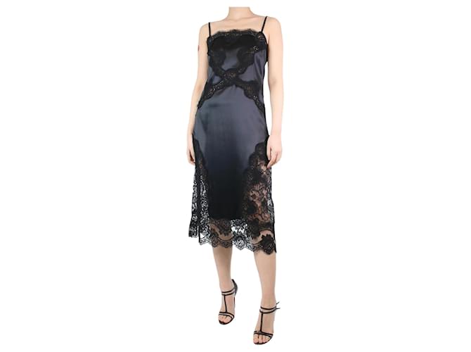 Dolce & Gabbana Black silk-blend lace slip dress - size UK 10  ref.1227819