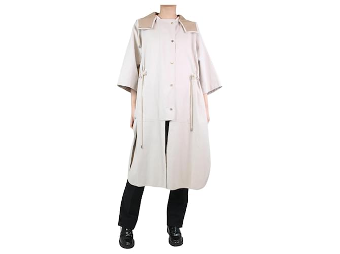 Max Mara Cream hooded drawstring waist coat - size M Cotton  ref.1227826